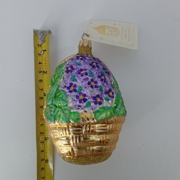 PATRICA BREEN NWT SANTA GLASS ORNAMENT, - Picture 2 of 3